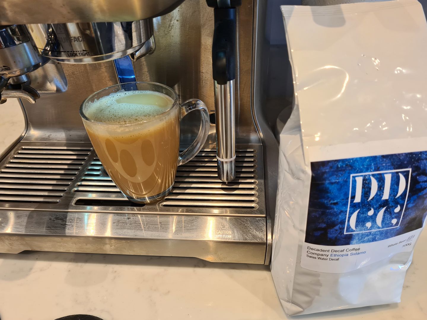 Customer photo review of Ethiopia Sidamo Decaffeinated Coffee - Swiss Water Decaf Process - Strength 3 - Decadent Decaf