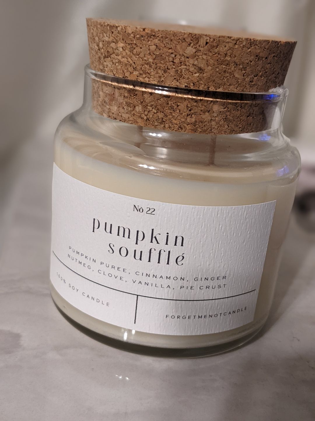 Customer photo review of Pumpkin Soufflé 22 oz Glass Candle
