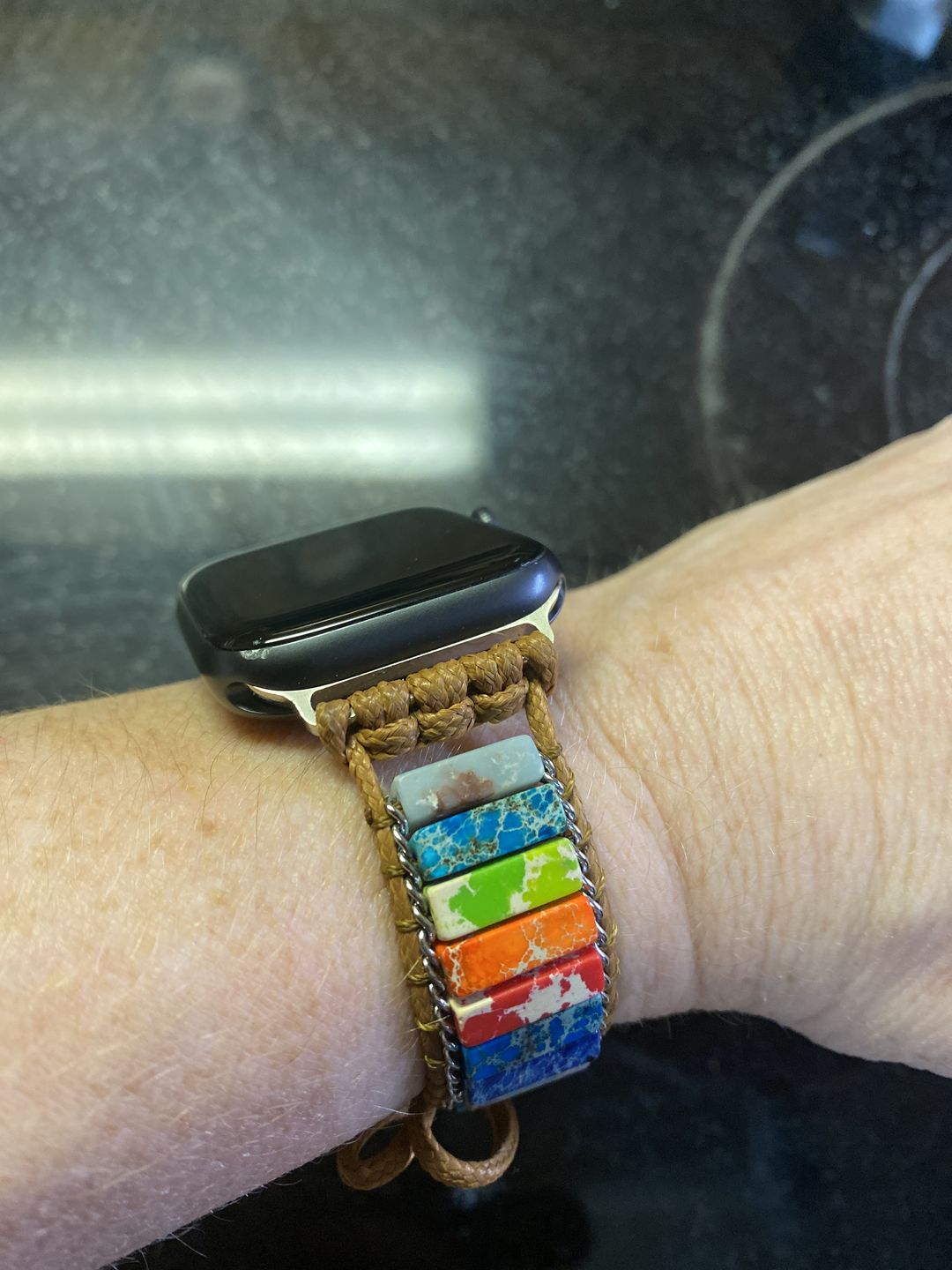 Customer photo review of Healing Chakra Protection Apple Watch Strap