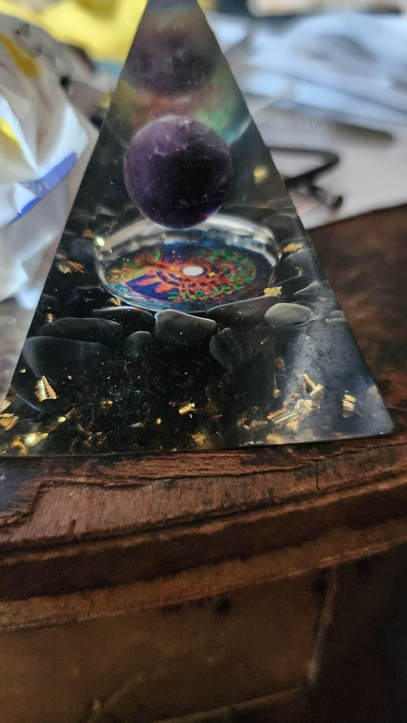 Customer photo review of EMF Protection Galaxy Orgone Pyramid