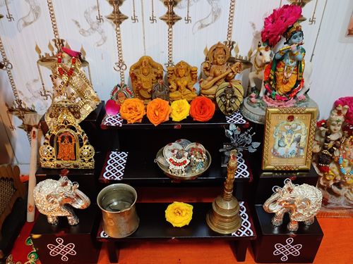 Customer photo review of 3 Step Wooden Lamp Stand (Pair) / Pooja Stand