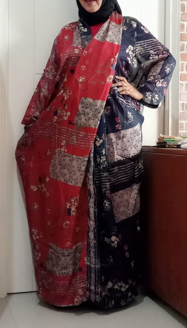 Customer photo review of Plus Size - Spliced Floral Print Vintage Tencel Women Dress