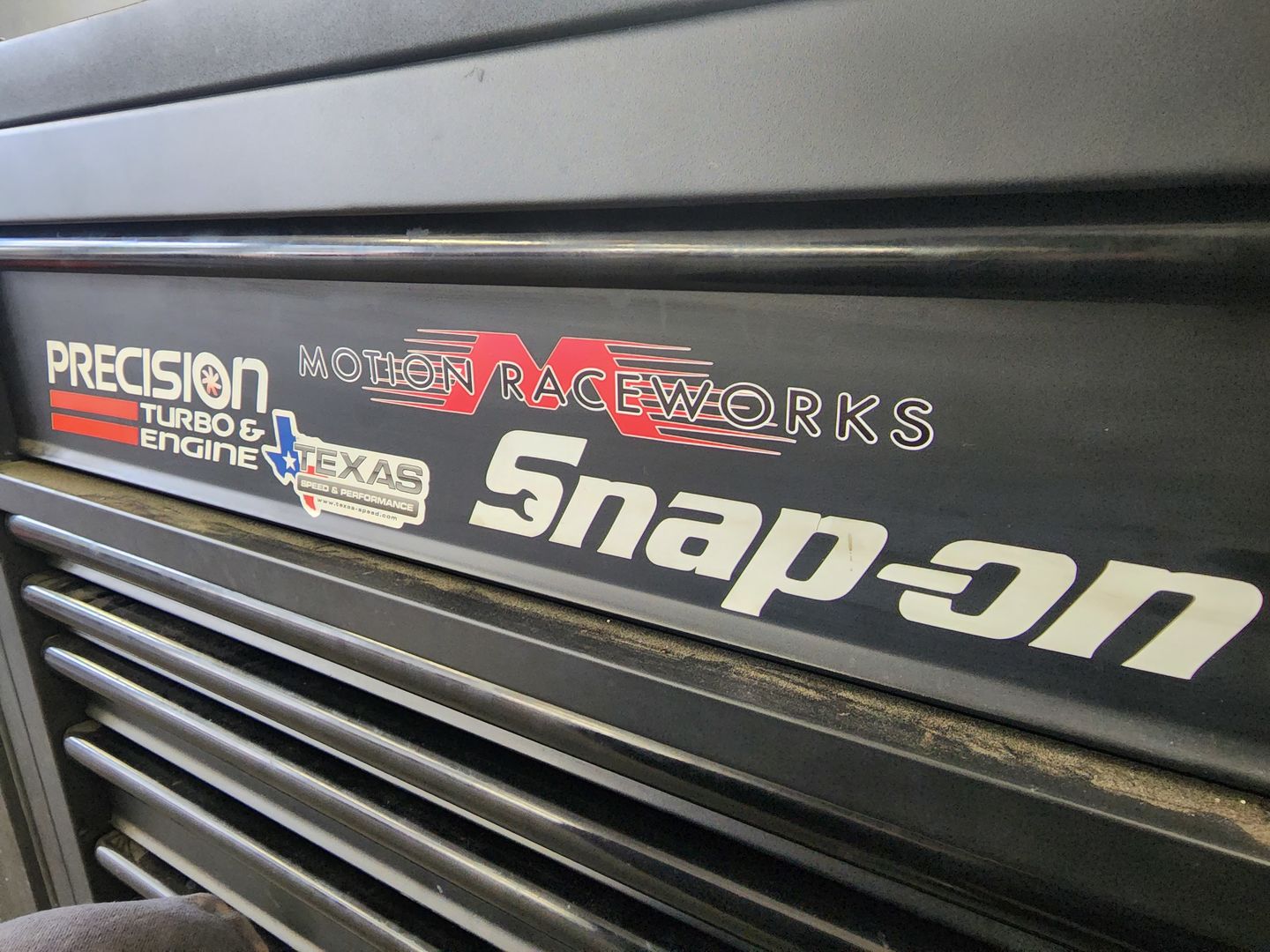 Customer photo review of Red/White Motion Raceworks Decal 12"x3"