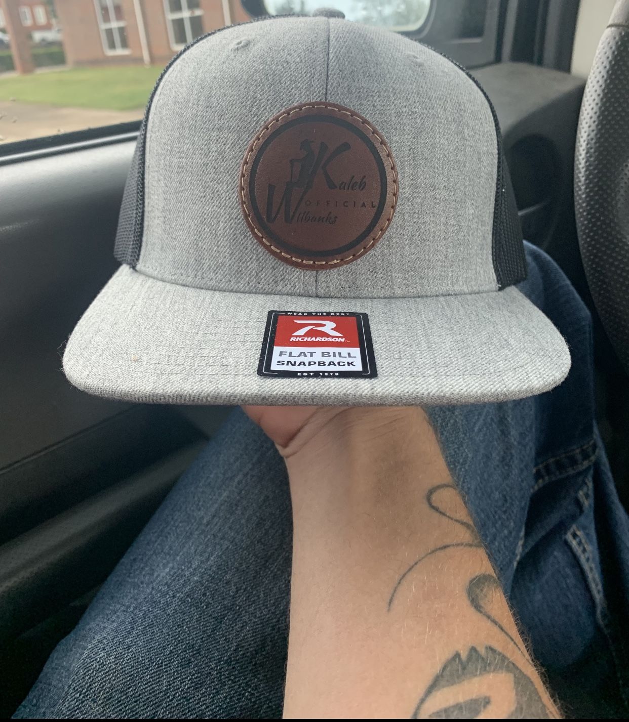 Customer photo review of Richardson 511 Custom Leather Patch Hat