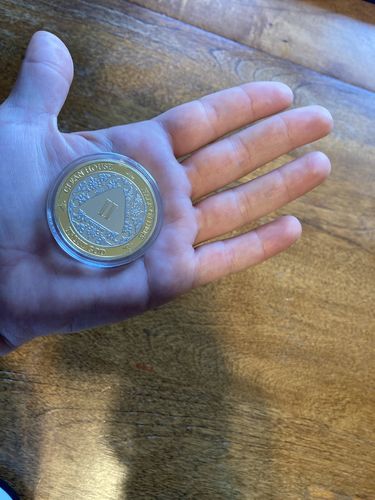 Customer photo review of 2 Year 40mm Gold & Silver AA Medallion - Bi-Plate Fancy Two Year Chip/Coin