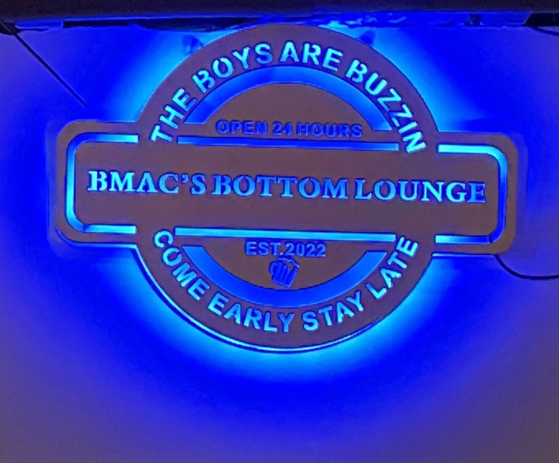 Customer photo review of Personalized LED Color Changing Man Cave Sign