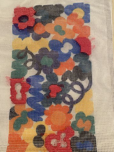 Customer photo review of Jungley Flowers Needlepoint Kit