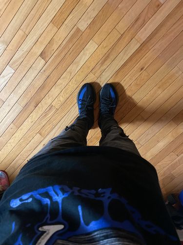 Customer photo review of Jordan 5 Racer Blue DopeSkill T-Shirt Paid In Full Graphic