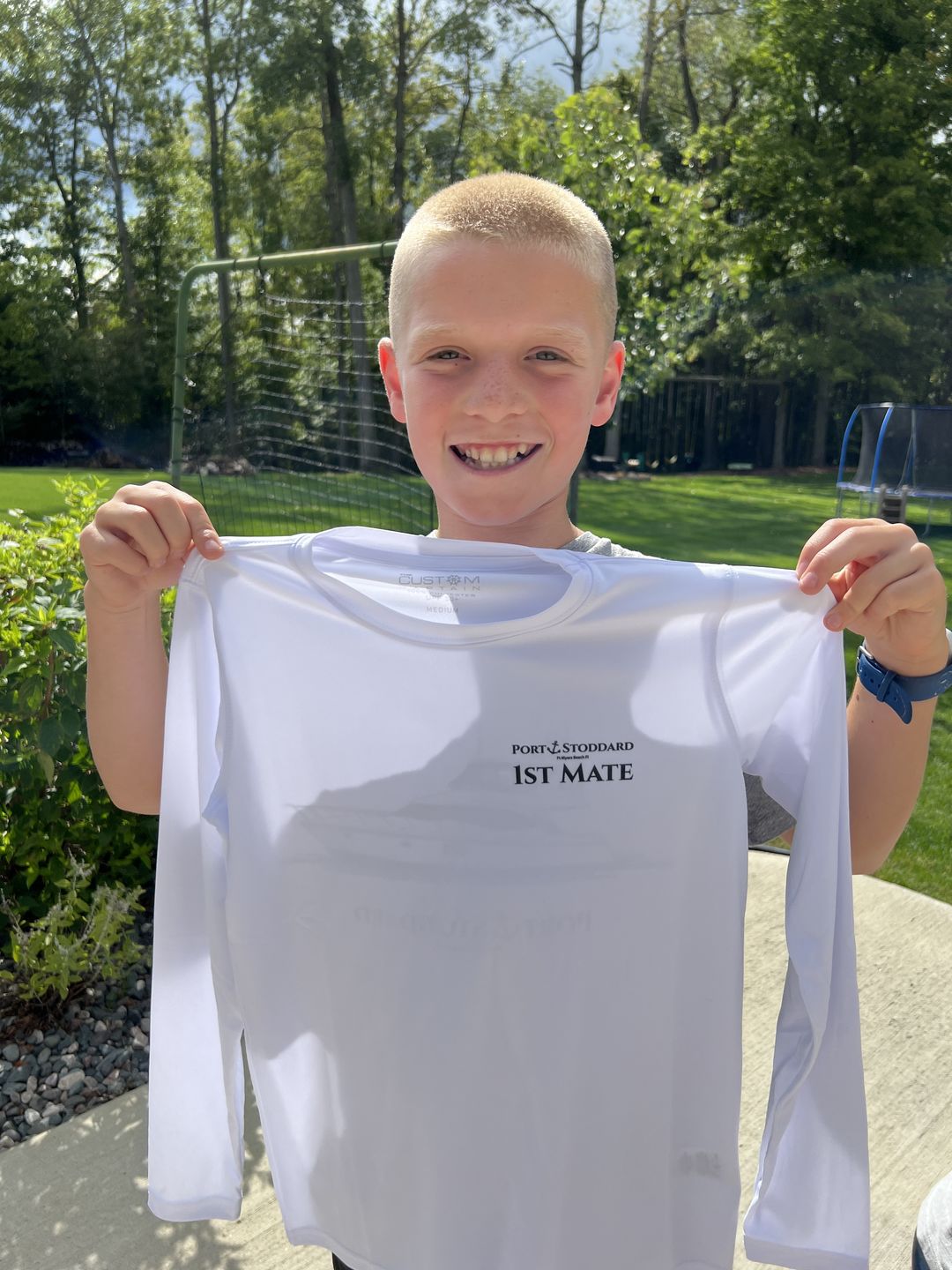 Customer photo review of Youth Dri-Fit Custom Boat Shirts