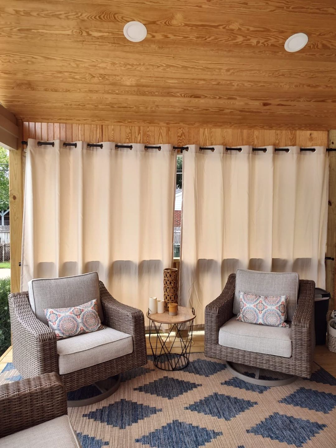 Customer photo review of Waterproof Grommet Top Patio Curtain 1 Panel
