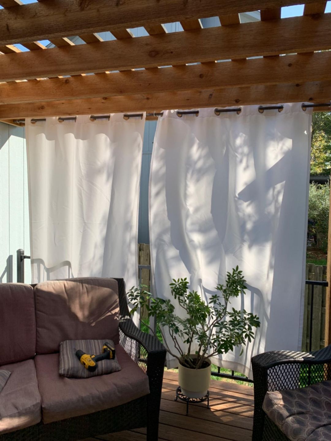 Customer photo review of Waterproof Grommet Top Patio Curtain 1 Panel