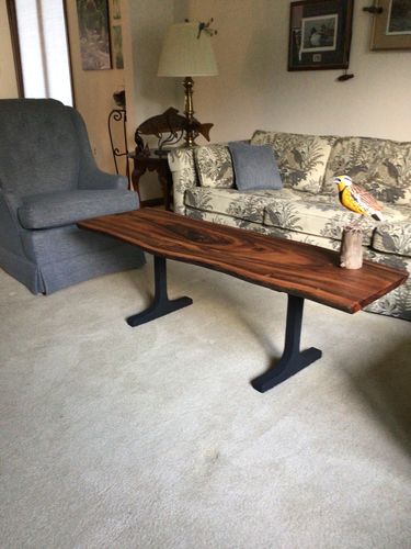 Customer photo review of Metal Bench Legs - 102 Wineglass - 14W, 16H inch - Set of 2 pcs - Flowyline