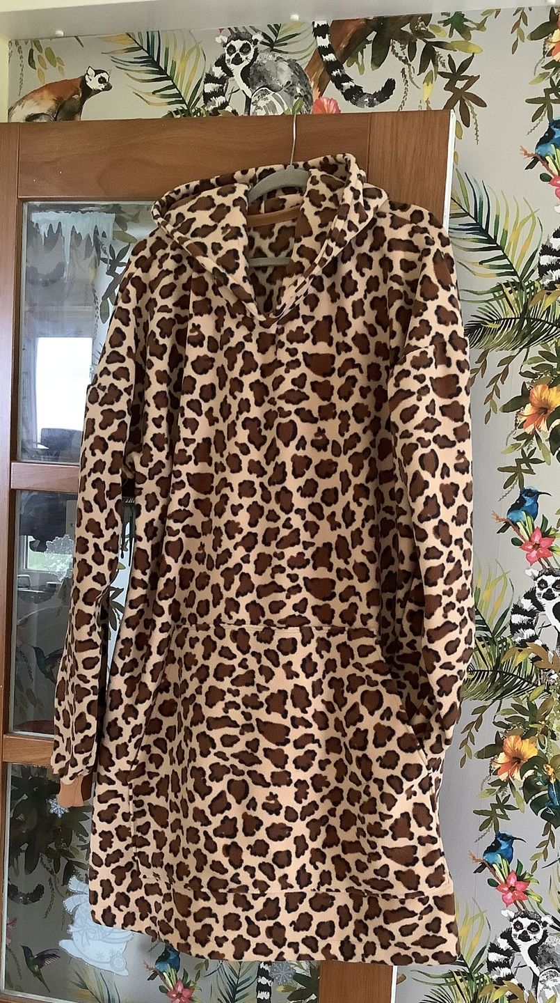 Customer photo review of Brown Leopard Anti Pill Polar Fleece Fabric