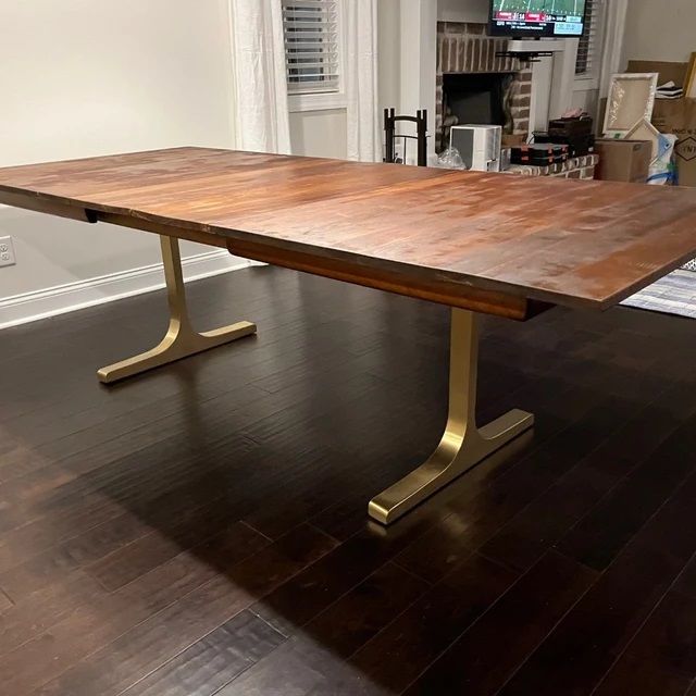 Customer photo review of Gold Brass Table Legs - 431 Wineglass - 27W, 28H inch - Set of 2 pcs - Flowyline