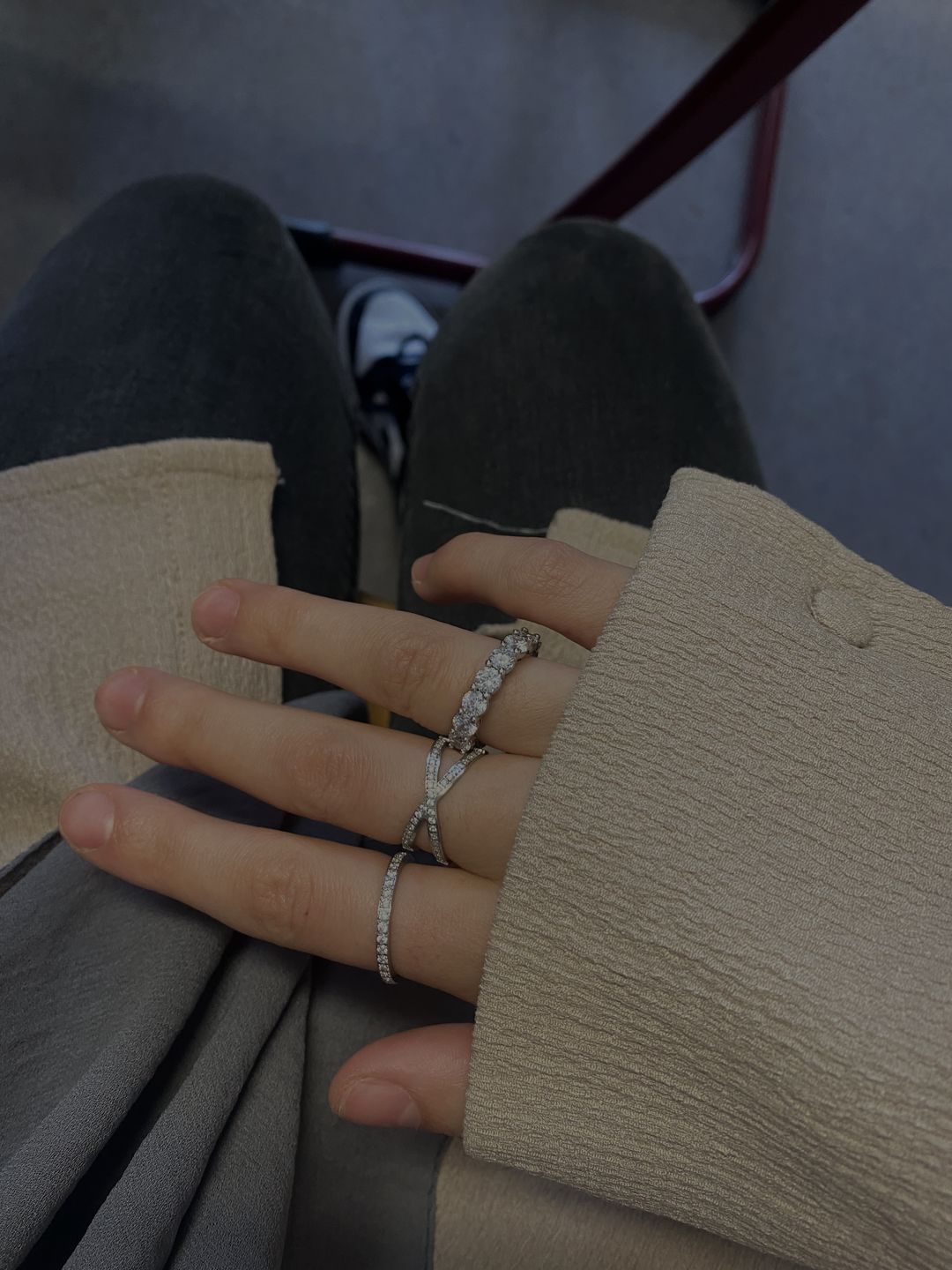 Customer photo review of Icy Baguette Ring | 18K vergoldet