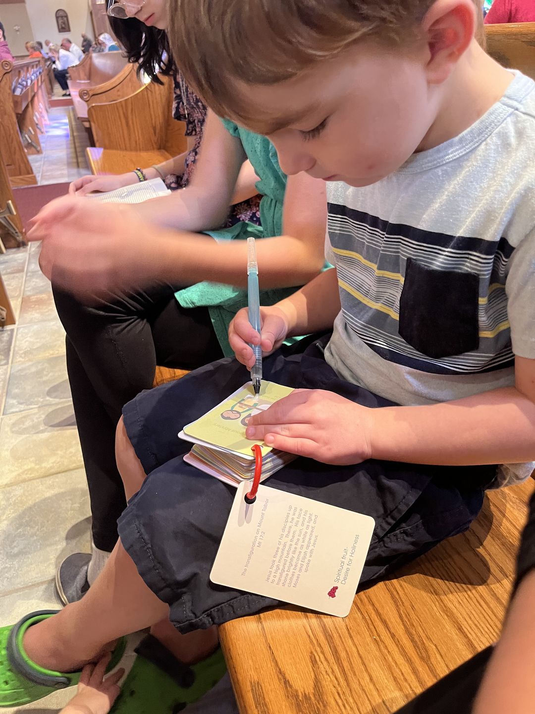 Customer photo review of Mysteries of the Rosary Water Reveal Cards