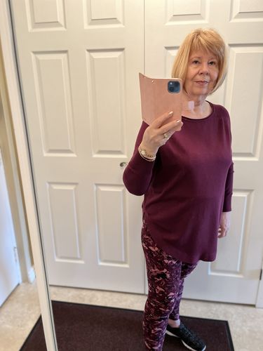 Customer photo review of Dreamy Boatneck Sweater (Wildberry)