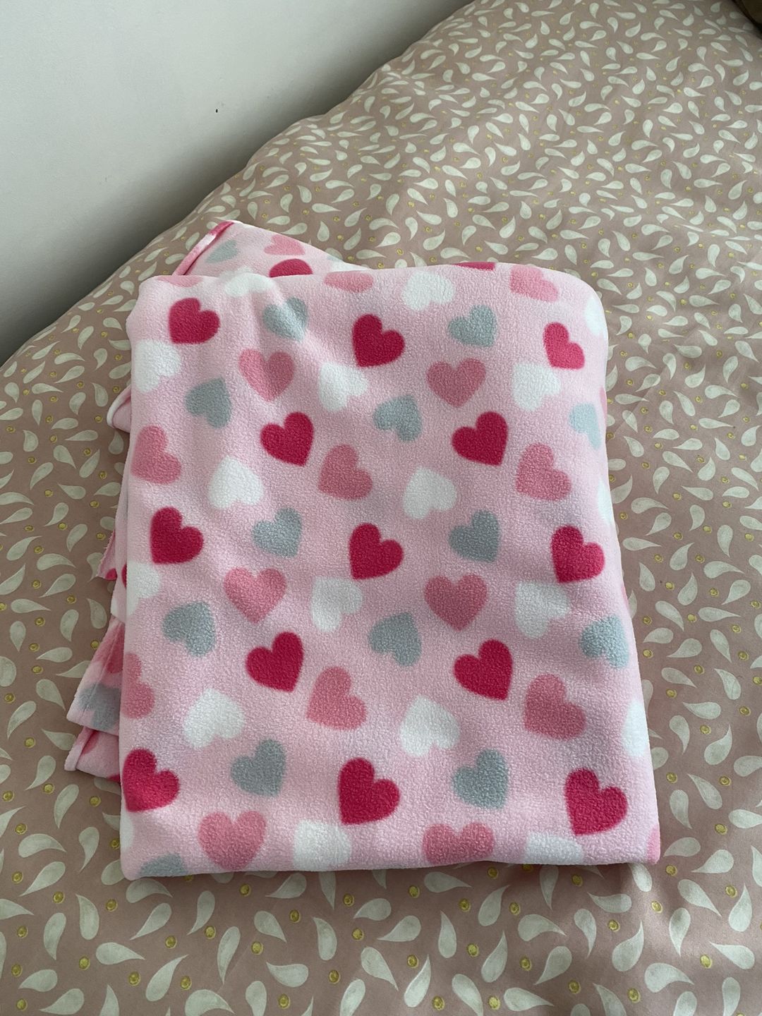 Customer photo review of Hearts on Baby Pink Anti Pill Polar Fleece Fabric