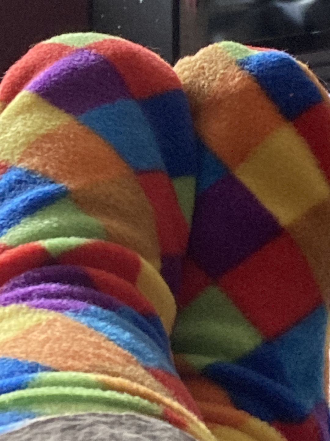 Customer photo review of Multicoloured Squares Anti Pill Polar Fleece Fabric