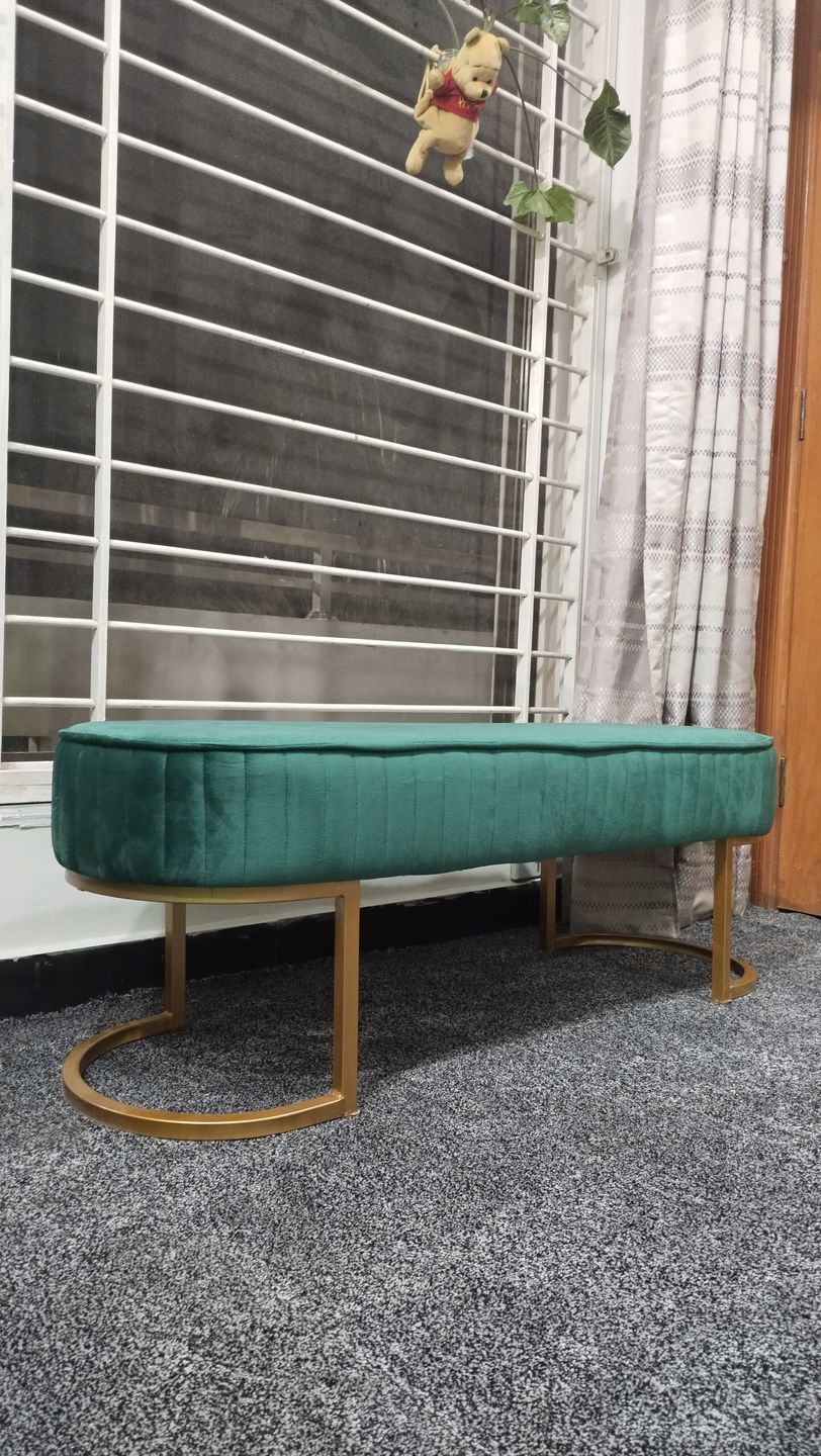 Customer photo review of Luxury 3 Seater Bedroom Steel Stool -984