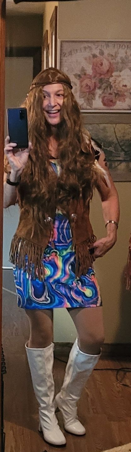 Customer photo review of Hippie Leather Fringe Vest