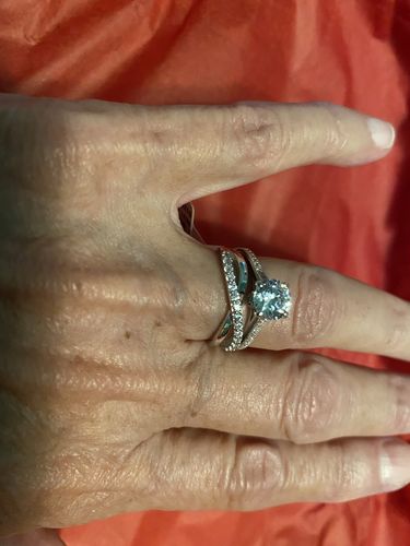 Customer photo review of Infinity Criss Cross CZ Ring in Sterling Silver