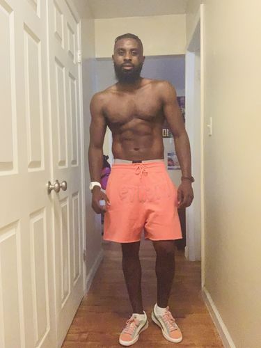 Customer photo review of RAW Nights Tangerine Chenille Crew Neck and Cotton Shorts Set - White Tees / Tangerine Shorts
