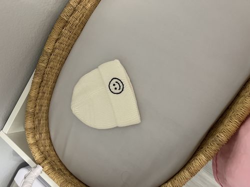 Customer photo review of Smiley beanie in white