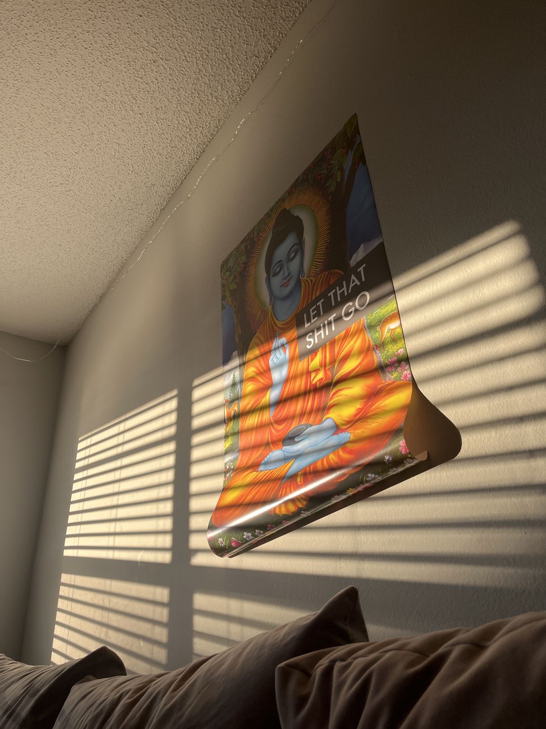 Customer photo review of Let That Shit Go Buddha Poster