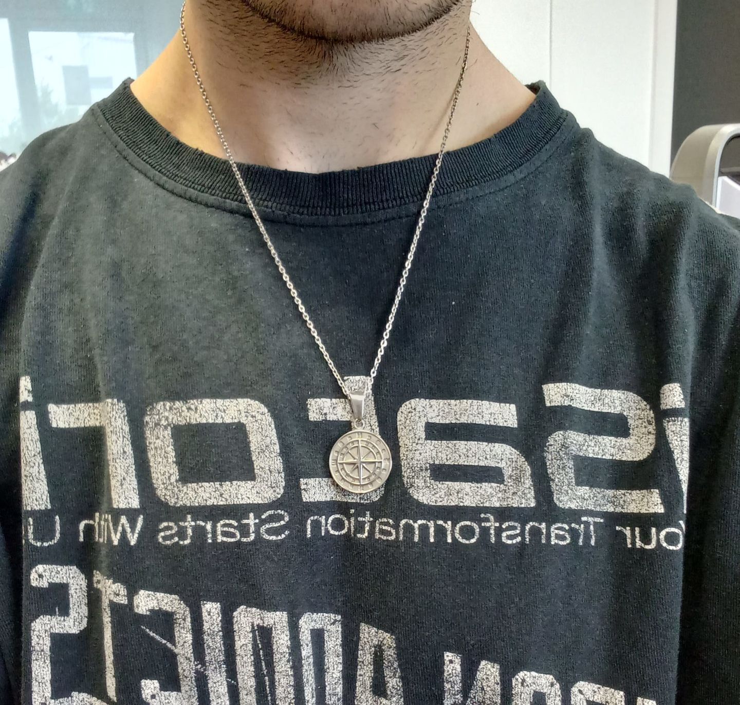 Customer photo review of "To My Husband" - Compass Pendant