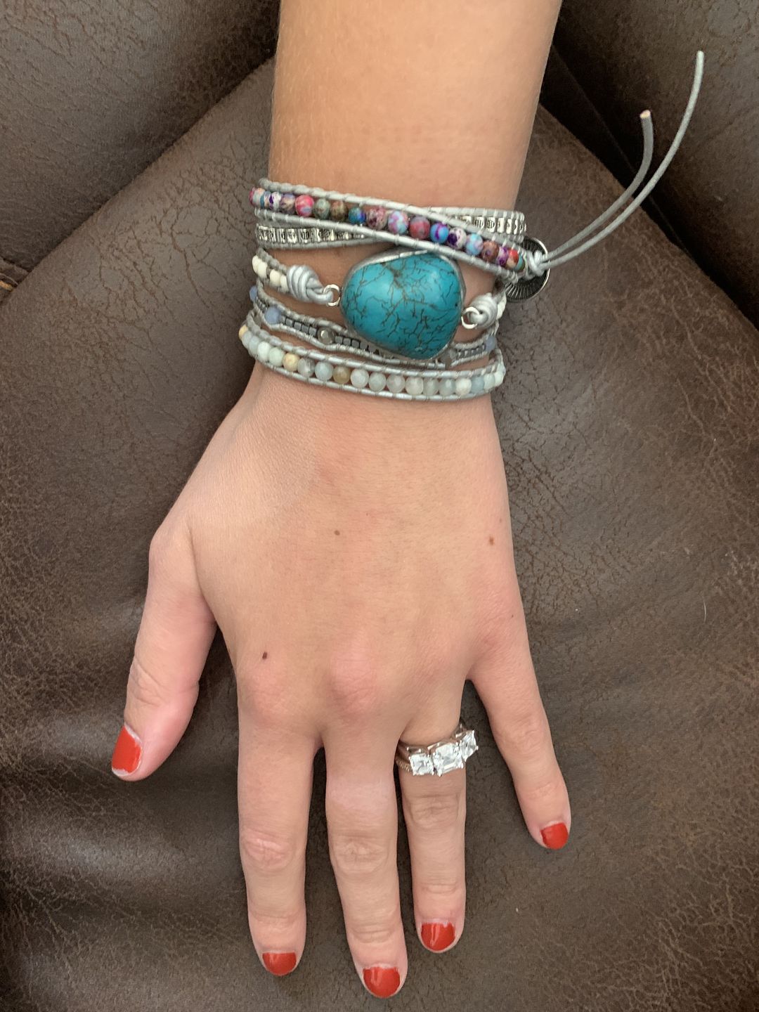 Customer photo review of The Turquoise Protection Wrap Bracelet