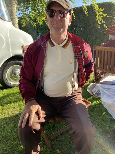Customer photo review of Mens Classic Harrington Jacket - Burgundy