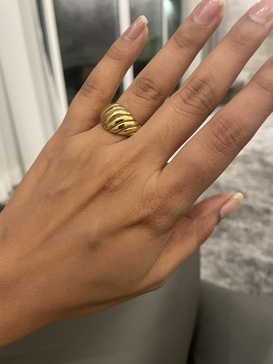 Customer photo review of Twisted Dome Ring- 18k Gold Plated