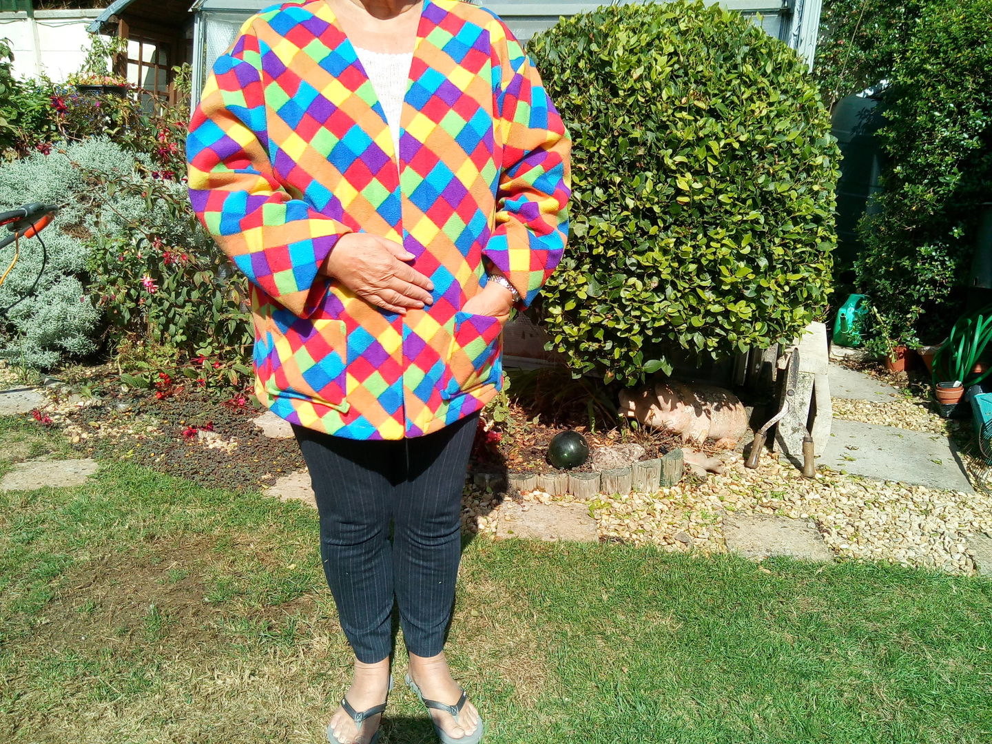 Customer photo review of Multicoloured Squares Anti Pill Polar Fleece Fabric