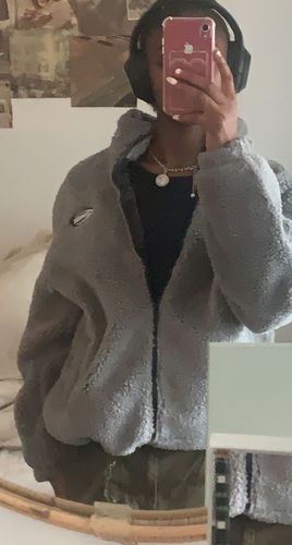 Customer photo review of Harajuku Style "Progress" Fleece Fluffy Jacket