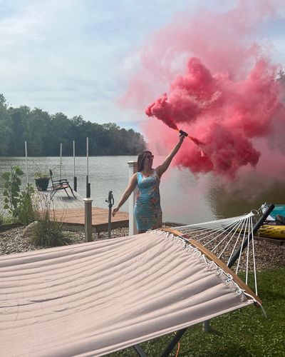 Customer photo review of Dual Vent Gender Reveal Smoke Bombs - Discreet Label