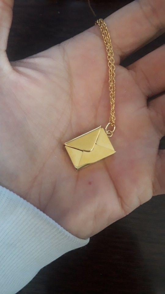 Customer photo review of Personalized Envelope Necklace