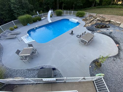 Customer photo review of Belvedere 9 Piece Brushed Aluminum Outdoor Dining Table Set