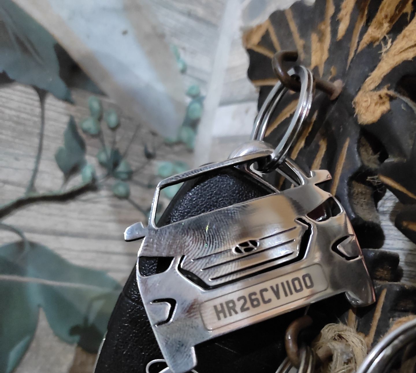 Customer photo review of Personalised Number Plate Car Keychain