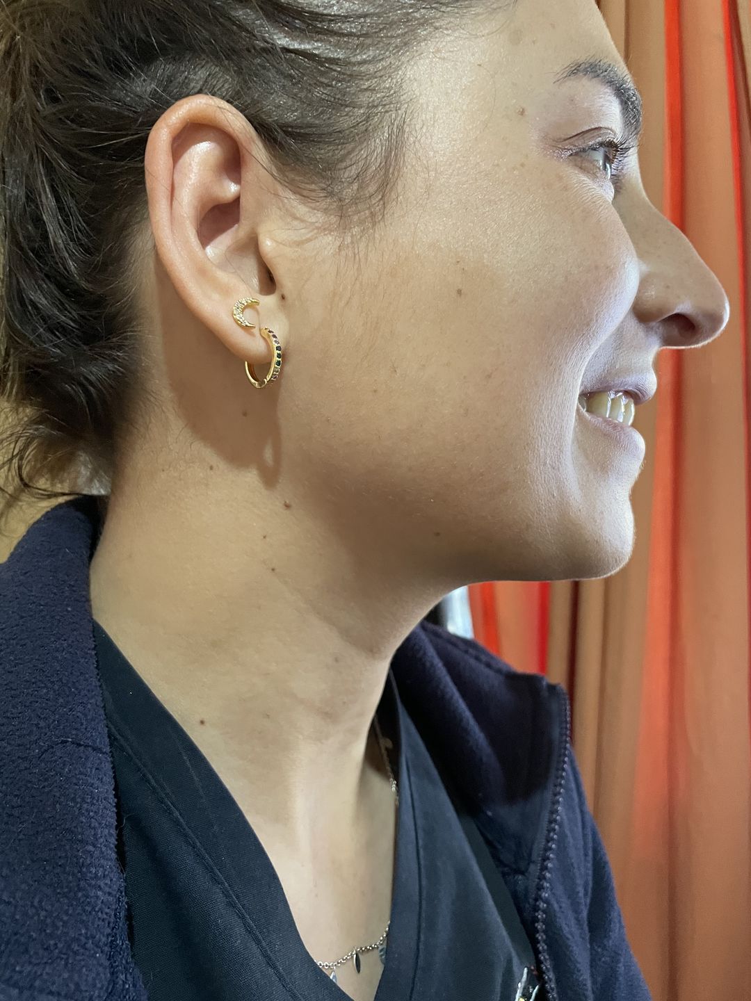 Customer photo review of ARGOLLAS LISAS 10MM BAÑADAS EN ORO