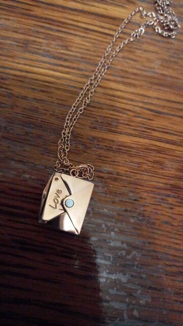 Customer photo review of Personalized Envelope Necklace