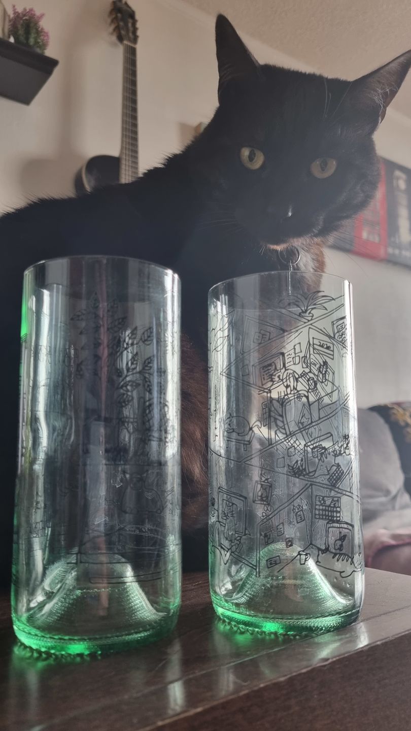 Customer photo review of Cat Lover Juego de 6 Vasos Gatunos 500ML