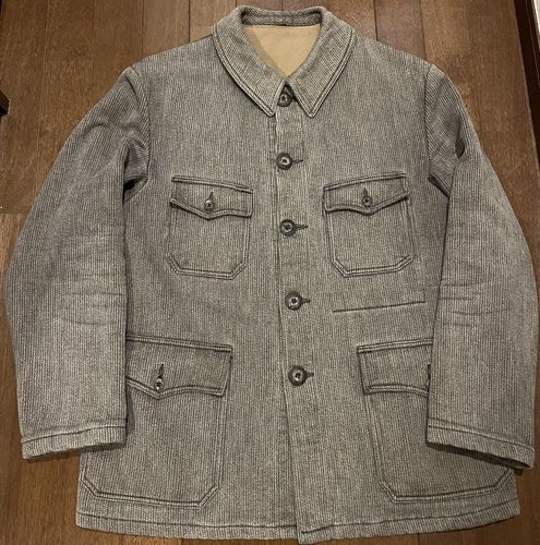 Customer photo review of 【~50's】French Vintage Gray Salt & Pepper Cotton Pique Hunting Jacket