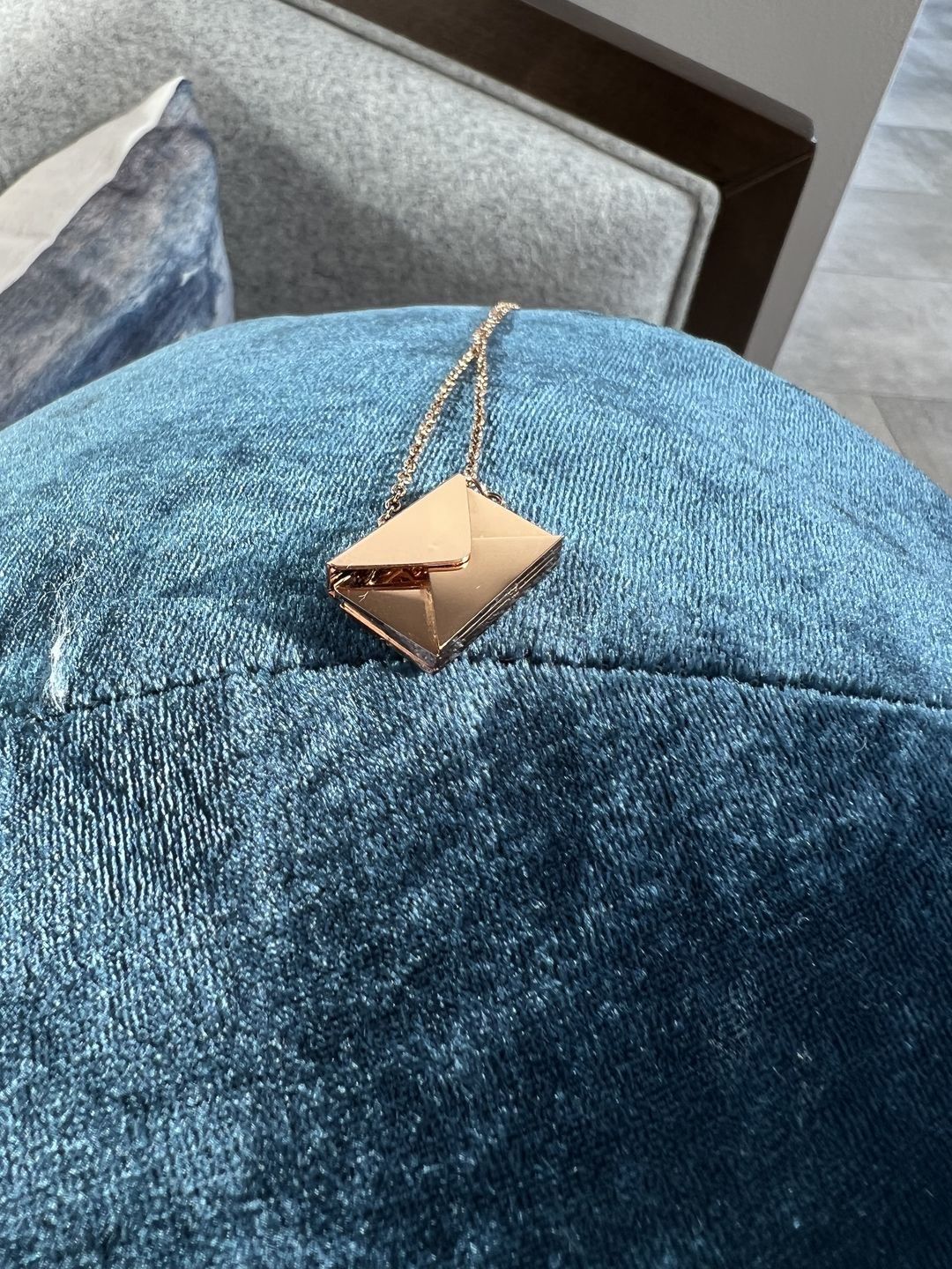 Customer photo review of Personalized Envelope Necklace