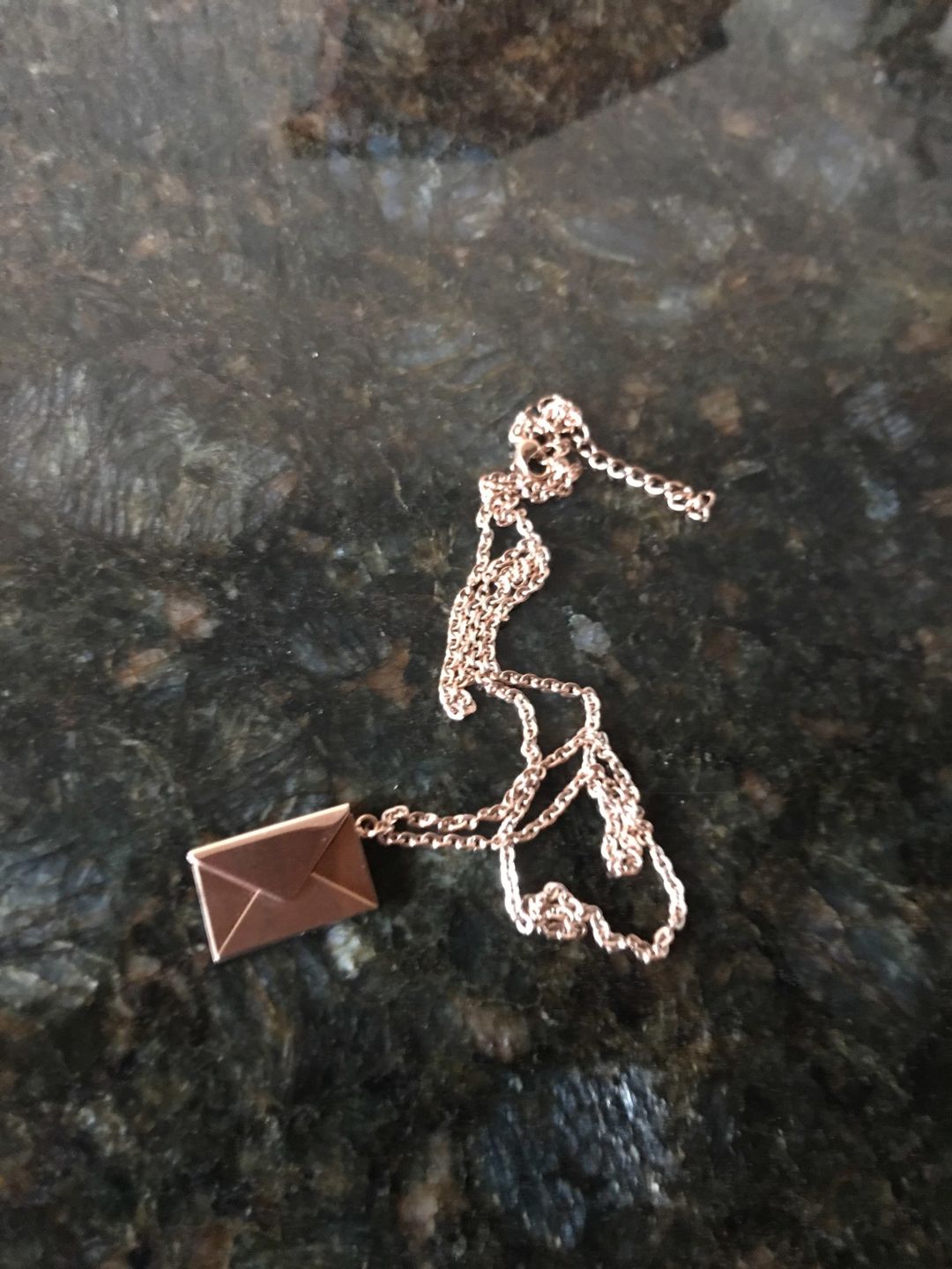 Customer photo review of Personalized Envelope Necklace
