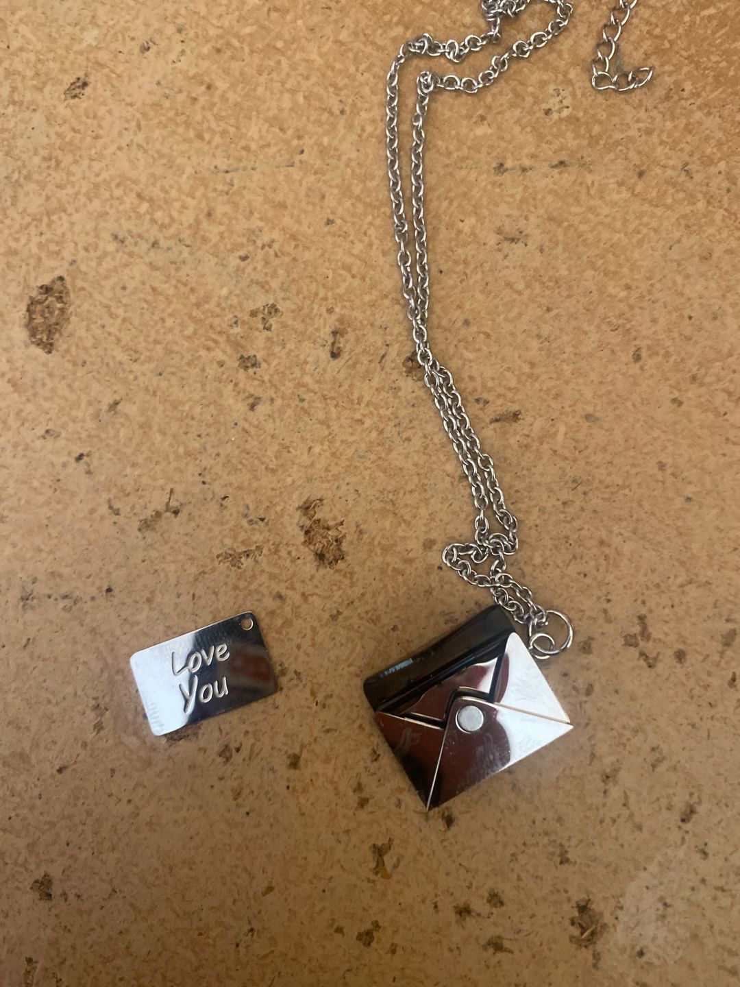 Customer photo review of Personalized Envelope Necklace