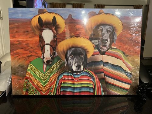 Customer photo review of 'Harley Wooferson' Personalized 2 Pet Canvas
