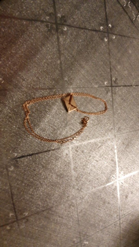 Customer photo review of Personalized Envelope Necklace
