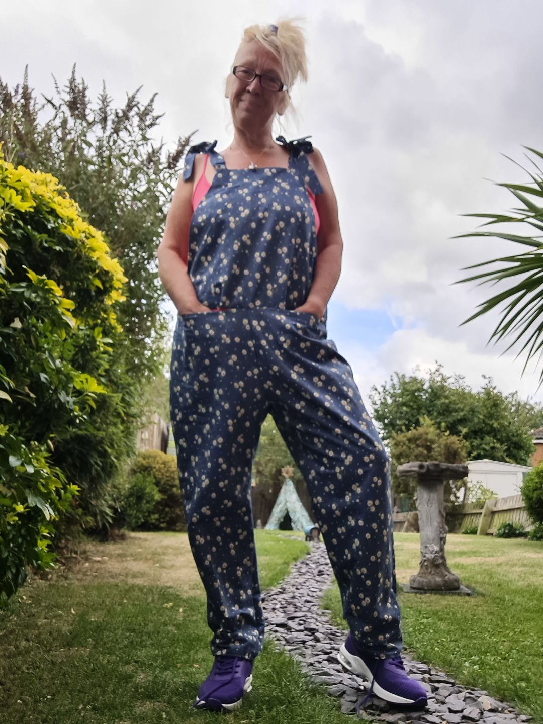 Customer photo review of Daisies Chambray Denim Fabric