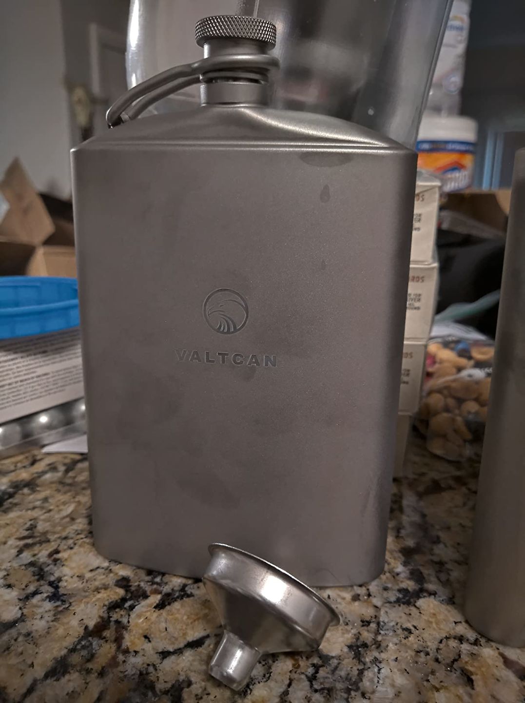 Customer photo review of Valtcan Titanium Hip Flask Canteen Military Design 260ml 8.8 oz Capacity